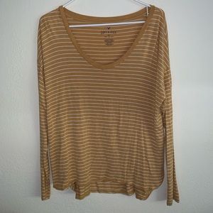 Hello and white striped loose long sleeve